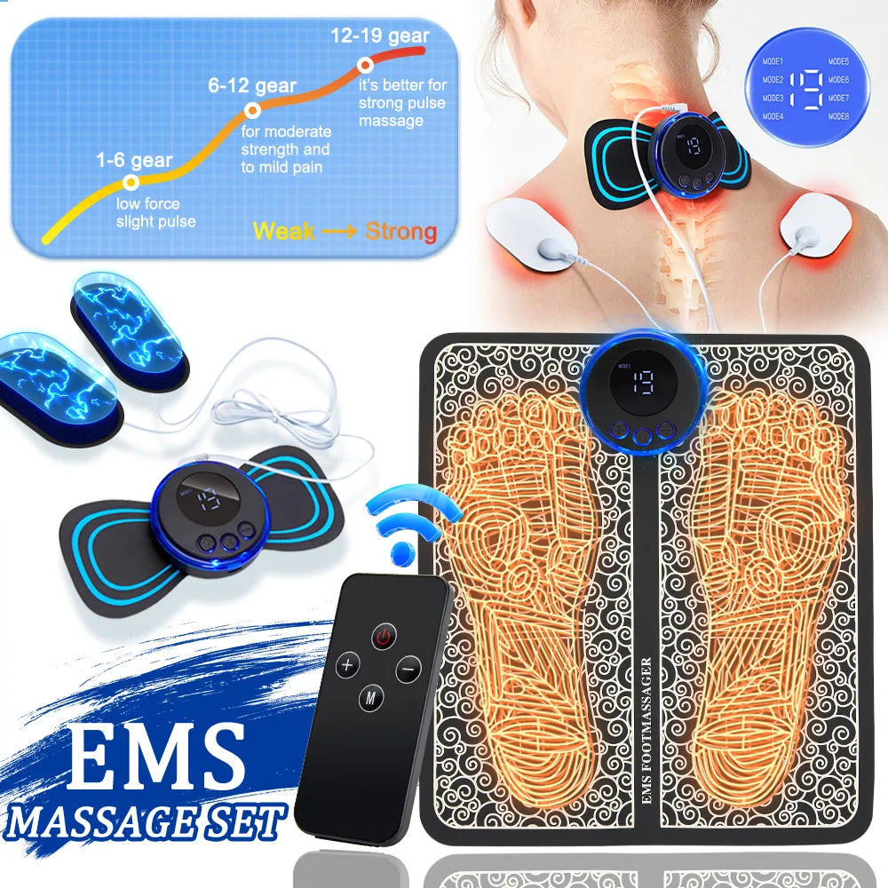 EMS Foot Massager Electric Massage Mat for Feet Pain Relief